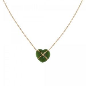 Rare Vintage Tiffany Jade Heart Pendant Necklace